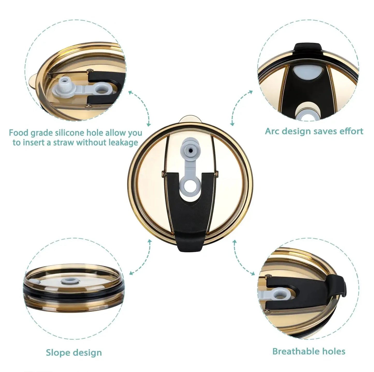 Techmanistan Glass Tumbler with Straw, Lid & Leather Sleeve | Reusable Glass Coffee Tumbler