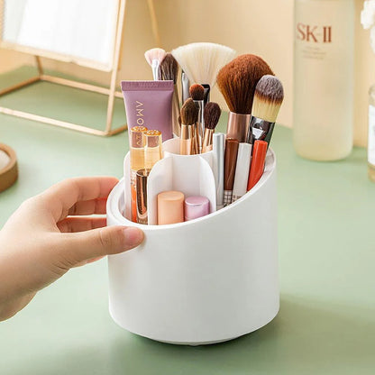 Rotating Makeup Brush Holder with Dustproof Lid | Cosmetic Brush Case
