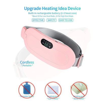 Electric Heating Pad with Vibration Massage & USB Charging | Women pain relief Belt