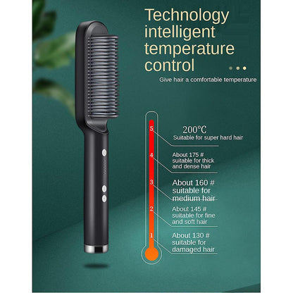 2-in-1 Hair Straightening Brush | Heated Comb & Styling Tool