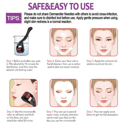 Derma Roller 0.5mm hair growth n Microneedling Skin Rejuvenation Tool