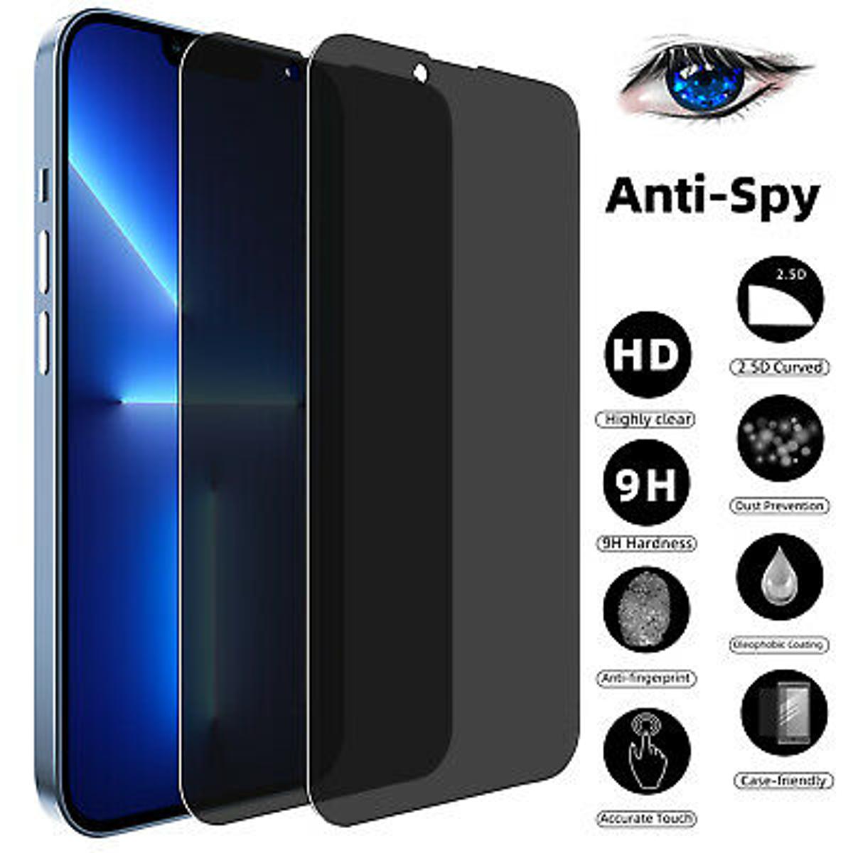 Screen Cover Tempered Glass Privacy Protector Phone Case
