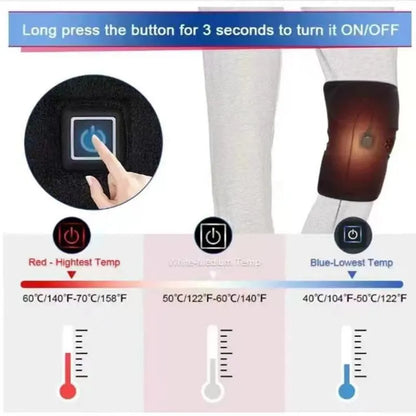 Heated Therapy Knee Brace with USB Charging | Electric massager heating pad