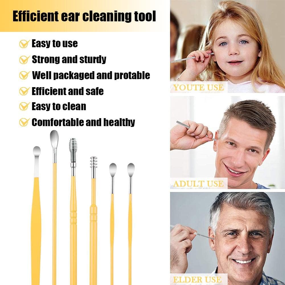 **6-Piece Stainless Steel Ear Wax Cleaning Kit | Portable personal Beauty Care**
