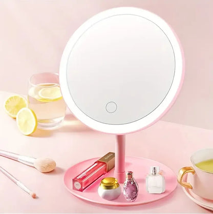 **LED Touch Screen Makeup Mirror – Dimmable Light Vanity Mirror**