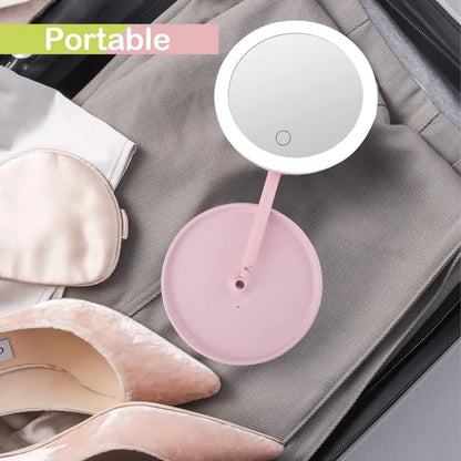 **LED Touch Screen Makeup Mirror – Dimmable Light Vanity Mirror**