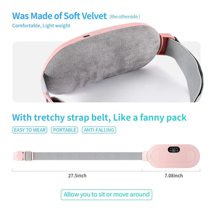 Electric Heating Pad with Vibration Massage & USB Charging | Women pain relief Belt