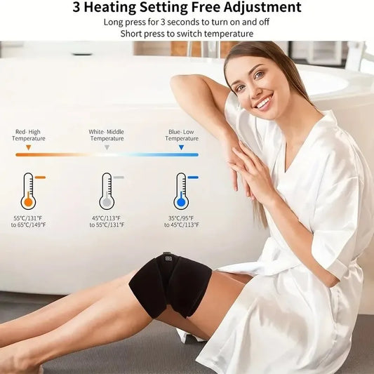 Heated Therapy Knee Brace with USB Charging | Electric massager heating pad