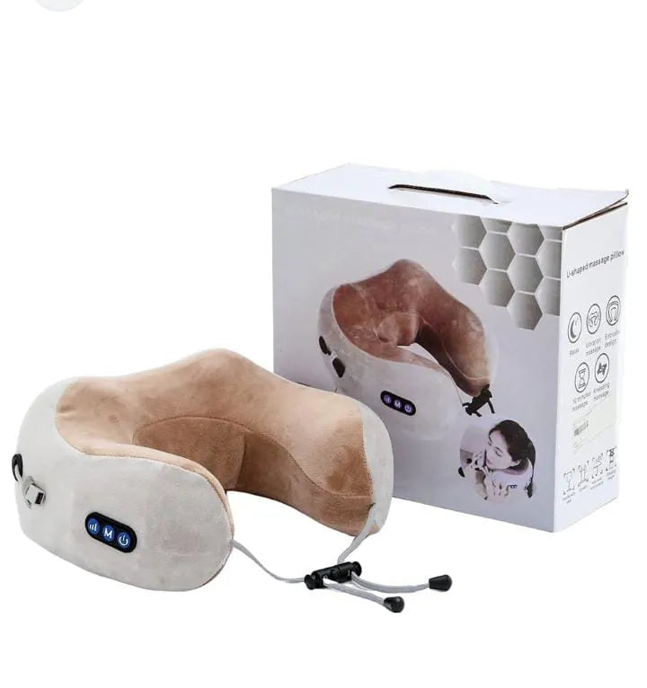 Portable Rechargeable U-Shaped Massage Neck Pillow | Car Cervical Massage Pillow