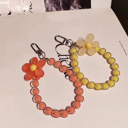 1Pc Colorful Flower Beaded Mobile Phone Charm Strap Chain Lanyard Women Girl Jewelry