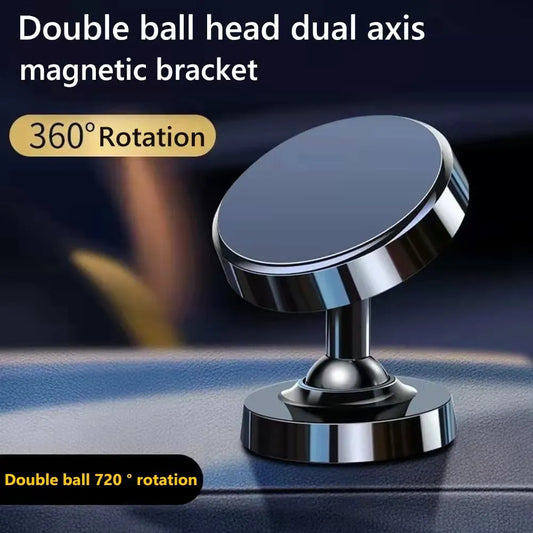 Premium 720° Dual-Axis Magnetic Phone Mount – Double Ball Head for Full Rotation & Stability