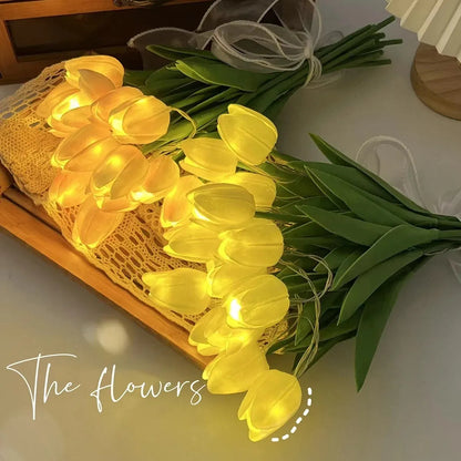 LED Tulip Night Lights Artificial Banquet Flowers Tulip Table Lamp Bedroom Night Lamp