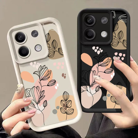 Stylish Floral Leaf Soft Phone Case with Camera Protection