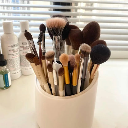 Rotating Makeup Brush Holder with Dustproof Lid | Cosmetic Brush Case