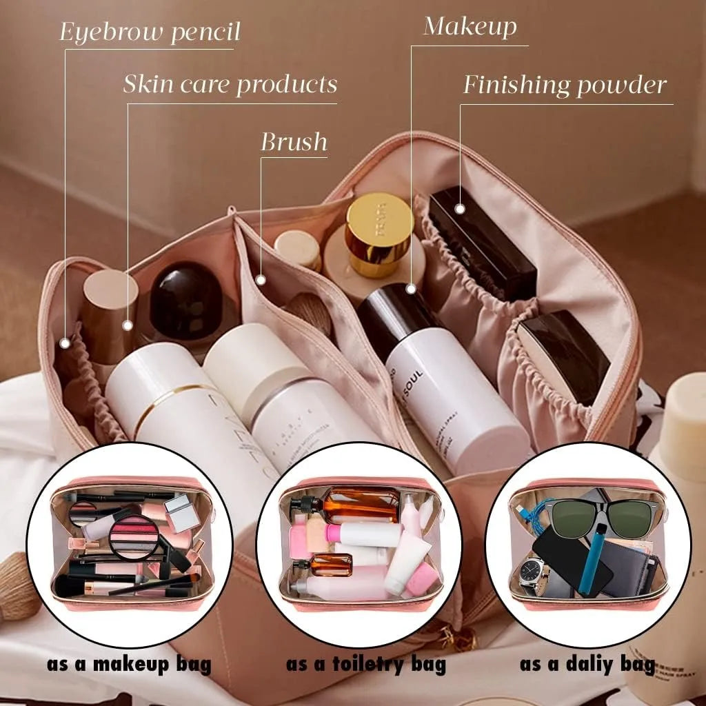 Make Up Bag Pouch with Zipper for Travelling | Multipurpose Traveling Cosmetic Bag