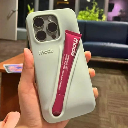 Silicone Fashion DIY Lipstick Make-up Phone Case| Portable Lip Gloss Holder Rhode Cover