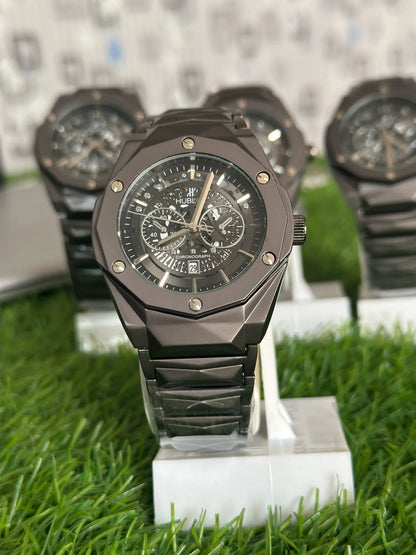 Hublot Chronograph | Black Skeleton Dial Luxury Watch