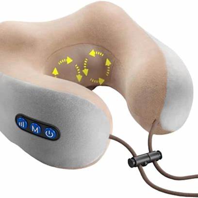 Portable Rechargeable U-Shaped Massage Neck Pillow | Car Cervical Massage Pillow